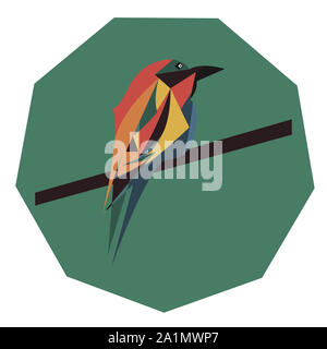 Süße vogel Vektor Cartoon Illustration. Wild Zoo Tier Symbol. Adorable Vogel isoliert auf Weiss. Wald Fauna kindischen Charakter. Einfache flache Design elem Stockfoto