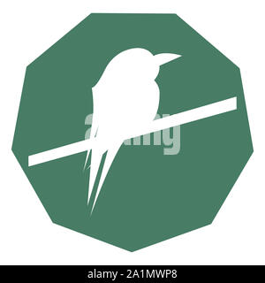 Süße vogel Vektor Cartoon Illustration. Wild Zoo Tier Symbol. Adorable Vogel isoliert auf Weiss. Wald Fauna kindischen Charakter. Einfache flache Design elem Stockfoto