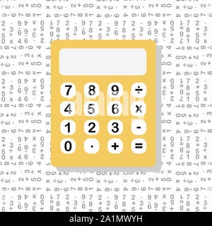 Schule und Ausbildung am Arbeitsplatz los. Vektor flache Darstellung der Schule supplie. Elektronischer Rechner im flachen Stil. Infografik Elemente für Web, Pr Stockfoto