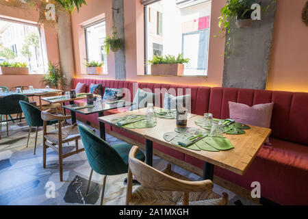 Restaurant Inneneinrichtung, Mallorca, Spanien, Europa Stockfoto