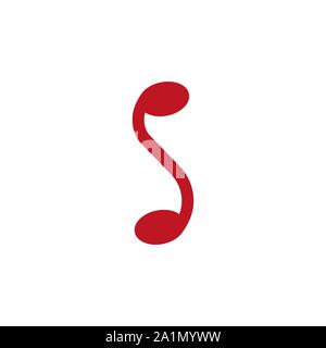 Schreiben S-förmiger Melodie Symbol auf weißem Hintergrund. Stock Vektor