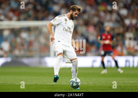 Madrid, Spanien. 25 Sep, 2019. Nacho (Real) Fußball: Spanisch "La Liga Santander' Match zwischen Real Madrid CF 2:0 CA Osasuna im Santiago Bernabeu in Madrid, Spanien. Credit: mutsu Kawamori/LBA/Alamy leben Nachrichten Stockfoto