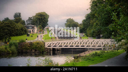 Neptune's ist eine Treppe lock aus acht Schleusen auf dem Caledonian Canal. Stockfoto