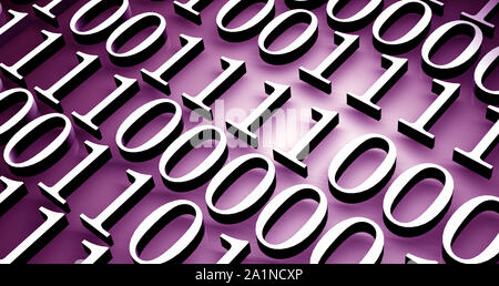 Binärer Code, 3d-Kunst erbracht Stockfoto