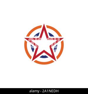 Star Logo Vorlage Vektor icon Abbildung Design. Abstrakte Farbe kreative Zeichen, Symbol mit 5 Teilen. - Vektor Stock Vektor