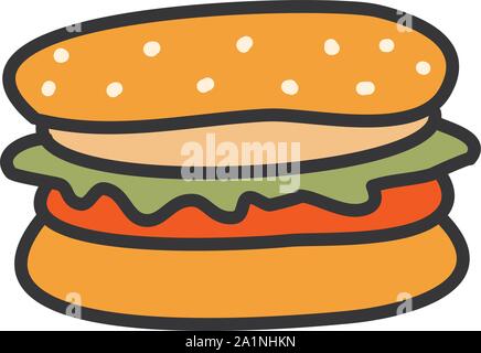 Burger Konzeption Illustration cartoon Flat Style Stock Vektor