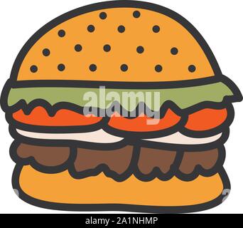 Burger Konzeption Illustration cartoon Flat Style Stock Vektor