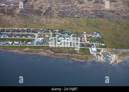 Luftaufnahme von Stanley, Falkland Inseln November 2015 Stockfoto