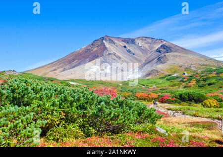 Mt Asahidake in Daisetsuzan Nationalpark, Hokkaido, Japan. Stockfoto