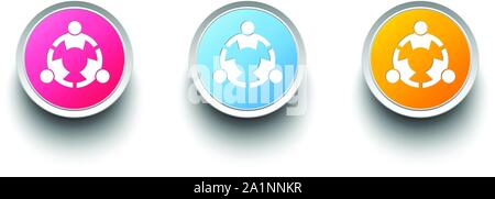 3D-Icon Set Teamarbeit Menschen drei Person Gruppe. Vektor Design Stock Vektor