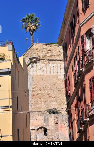 Cagliari, Italien, September 2019. Die engen Gassen der Innenstadt, Altstadt Stockfoto