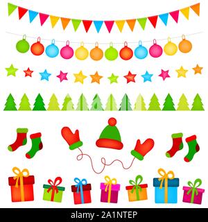 Vektor weihnachten Elemente einstellen Stock Vektor