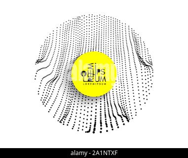 Array mit dynamischen Partikel kleiner Partikel im Kreis. Moderne Wissenschaft und Technologie Element. Abstrakte gepunkteten Hintergrund. Vector Illustration. Stock Vektor