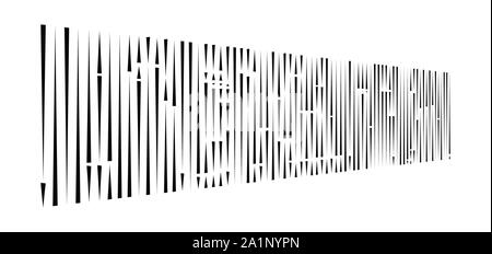 Unregelmäßig (gestrichelt, segmentierte) vertikale Linien in einer Reihe. 3d-Streifen in Perspektive. vertikale Geraden und parallelen Linien, Streifen, Schlieren abstrakte Patte Stock Vektor