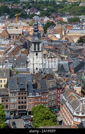 Blick von der Zitadelle von Namur, über die Maas, in die Altstadt, Wallonien, Belgien, Stockfoto