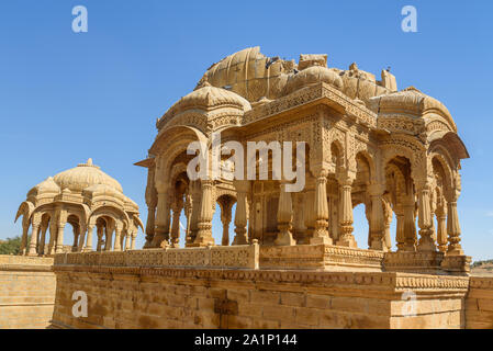 Bada Bagh, Kenotaphe antike Komplex. Jaisalmer. Rajasthan Indien Stockfoto