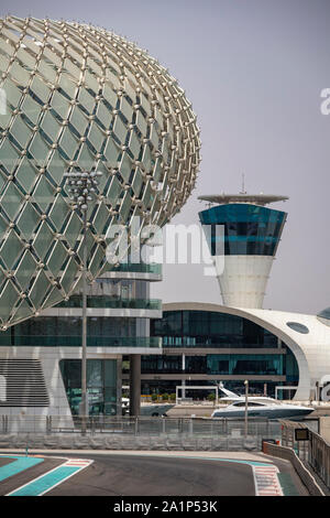 Yas Hotel und Marina, Abu Dhabi, Vereinigte Arabische Emirate Stockfoto