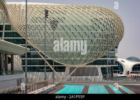 Yas Hotel und Marina, Abu Dhabi, Vereinigte Arabische Emirate Stockfoto