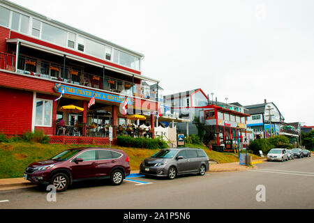 LUNENBURG, Kanada - 14 August 2016: Lincoln Street in der UNESCO-Stadt ist das beste Beispiel der geplanten britischen kolonialen Siedlung Kanadas Stockfoto