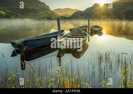 Llyn Nantlle, Uchaf, Wales, Großbritannien Stockfoto