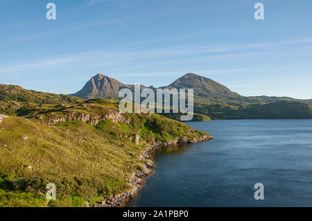 Blick aus dem Quinag, Loch Assynt, Assynt, NW Schottland Stockfoto