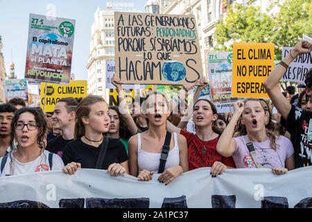 Welt Streik für das Klima. Es ist der erste Streik in der Gesellschaft die Jugend Freitags für Zukunft verbindet. Zusätzlich zu dieser Bewegung, alle env Stockfoto