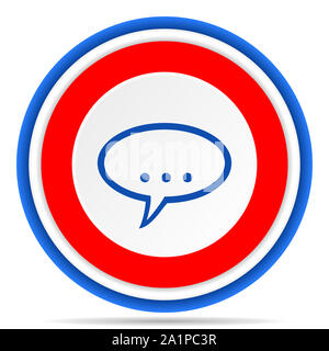 Forum runden Symbol, Rot, Blau und Weiß französisches Design Illustration für Web, Internet und mobile Anwendungen Stockfoto
