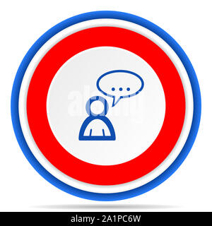 Forum runden Symbol, Rot, Blau und Weiß französisches Design Illustration für Web, Internet und mobile Anwendungen Stockfoto