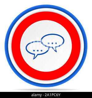 Forum runden Symbol, Rot, Blau und Weiß französisches Design Illustration für Web, Internet und mobile Anwendungen Stockfoto