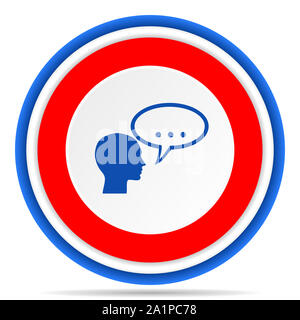 Forum runden Symbol, Rot, Blau und Weiß französisches Design Illustration für Web, Internet und mobile Anwendungen Stockfoto