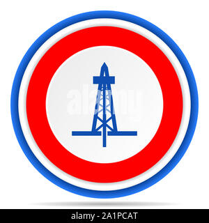 Bohren runden Symbol, Rot, Blau und Weiß französisches Design Illustration für Web, Internet und mobile Anwendungen Stockfoto