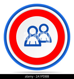 Blog runden Symbol, Rot, Blau und Weiß französisches Design Illustration für Web, Internet und mobile Anwendungen Stockfoto