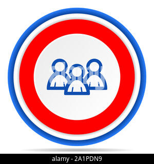 Forum runden Symbol, Rot, Blau und Weiß französisches Design Illustration für Web, Internet und mobile Anwendungen Stockfoto