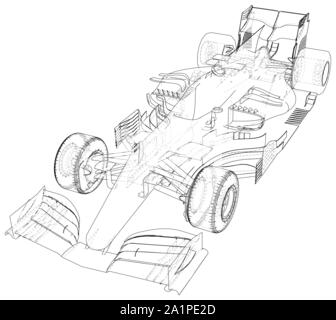 Rennwagen. Wire-Frame. EPS 10-Format. Vektor Rendering von 3d Stock Vektor