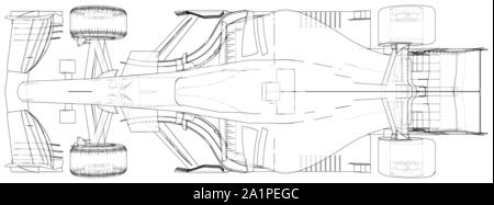 Rennwagen. Wire-Frame. EPS 10-Format. Vektor Rendering von 3d Stock Vektor