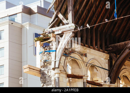 Die Christchurch Cathedral an einem sonnigen Tag in Neuseeland Stockfoto