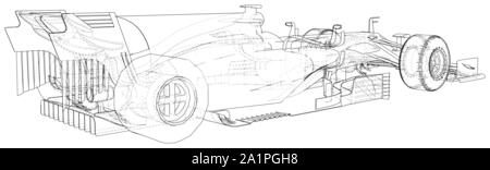 Rennwagen. Wire-Frame. EPS 10-Format. Vektor Rendering von 3d Stock Vektor