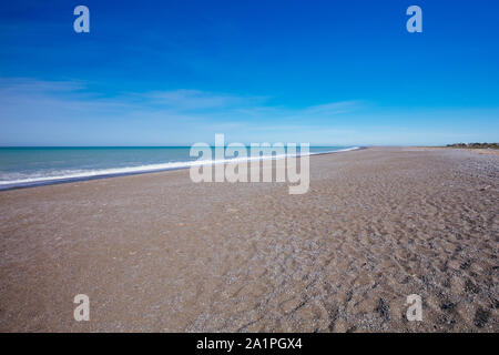 Birdlings flachen Strand an einem sonnigen Tag in Neuseeland Stockfoto