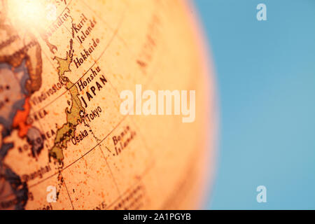 In der Nähe von alten Vintage Globus Stockfoto