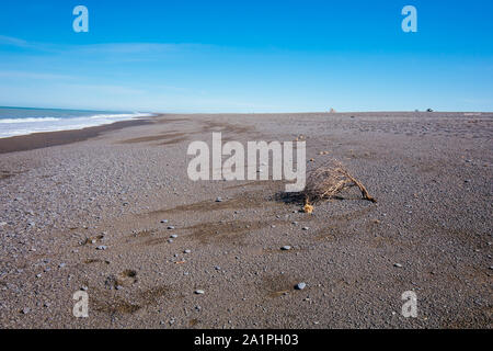 Birdlings flachen Strand an einem sonnigen Tag in Neuseeland Stockfoto