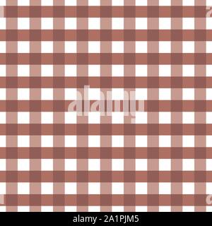 Braun kariert nahtlose Muster. Braun-weiß karierten Textur. Braun Karo nahtlose Hintergrund. Karierten Hintergrund für Textil, Tischdecke. Vektor Stock Vektor
