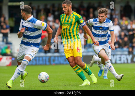 London, Großbritannien. 28 Sep, 2019. West Bromwich Albion Jake Livermore während der ersten Hälfte des Himmels Wette Championship Match zwischen den Queens Park Rangers, West Bromwich Albion an Kiyan Prinz Stiftung Stadion, London am Samstag, den 28. September 2019. (Credit: John cripps | MI Nachrichten) nur die redaktionelle Nutzung, eine Lizenz für die gewerbliche Nutzung erforderlich. Credit: MI Nachrichten & Sport/Alamy leben Nachrichten Stockfoto