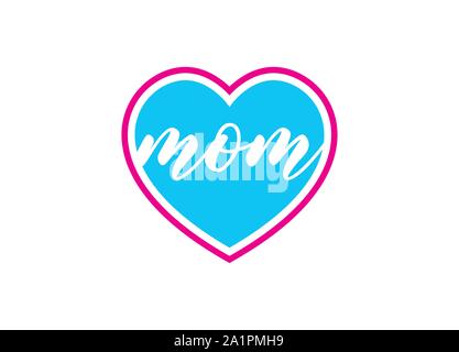 Mutter Herz Form Logo Design vector Template. Symbol "Motherlove, Logos der Mutterschaft, Mama Herz Liebe logo, Mutter und Baby stilisierte Vektor Symbol, Stock Vektor