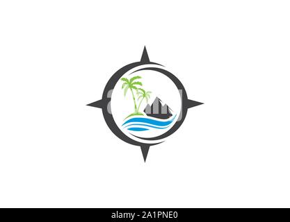 Vektor Berg- und Outdoor Abenteuer Logo, Logo Vorlage. Minimalistische Landschaft Hügel/Berge Vector Logo, Stock Vektor