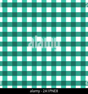 Grün schraffierte nahtlose Muster. Grün und weiß karierten Textur. Kiefer Gingham nahtlose Hintergrund. Karierten Hintergrund für Textil, Tischdecke. Vektor Stock Vektor