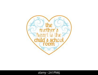 Mutter Herz Form Logo Design vector Template. Symbol "Motherlove, Logos der Mutterschaft, Mama Herz Liebe logo, Mutter und Baby stilisierte Vektor Symbol, Stock Vektor