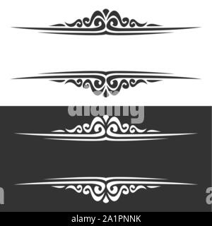 Vektor monochrome Grenzen für Ansagetext, schwarze und weiße Bilder der viktorianischen Stil für Hochzeit Titel, kunstvolle Dekoration mit blüht für busine Stock Vektor