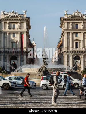 Der Naiaden-Brunnen, Piazza della Repubblica, Rom, Italien Stockfoto