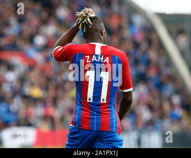 London, Großbritannien. 28 Sep, 2019. Crystal Palace Wilfried Zaha während der Englischen Premier League zwischen Crystal Palace und Norwich City an Selhurst Park Stadium, London, England am 28. September 2019 Quelle: Aktion Foto Sport/Alamy leben Nachrichten Stockfoto