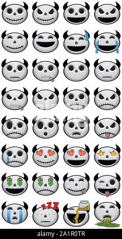 Halloween emojis Teufel Gesichter Stockfoto